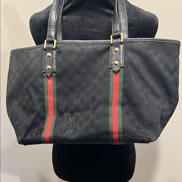Gucci Black Tote with Signature Stripes - Picture 4 of 10